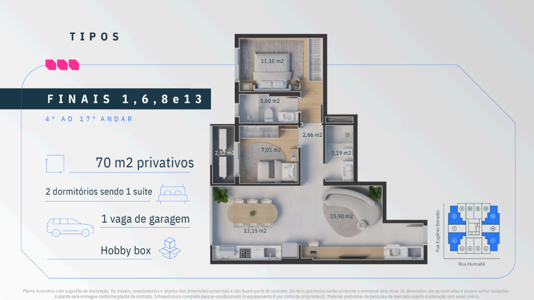 Apartamento Pátio no Centro de  São José em São José dos Campos | 2 Dormitórios | 70 m² — miniatura 14