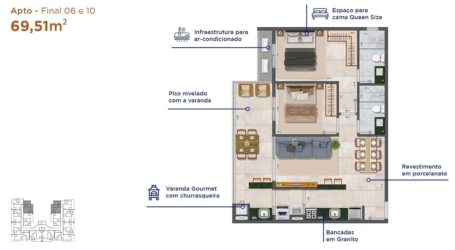 Apartamento no Itaguá no Condomínio Duomo Residencial em Ubatuba — miniatura 8